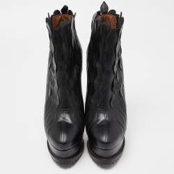 Alaia Black Leather Ankle Boots Size 39