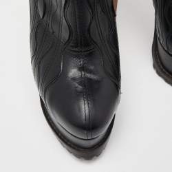 Alaia Black Leather Ankle Boots Size 39