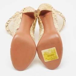 Alaia Cream Python and Mesh Zipper Booties Size 38