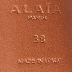 Alaia Black Suede Platform Ankle Strap Sandals Size 38