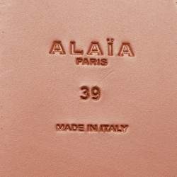 Pre Owned Alaia Multicolor Mesh and Leather Wedge Platform Sandals Size 39