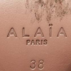 Pre Owned Alaia Black Leather Metal Detail D'Orsay Pumps Size 38