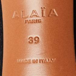 Alaia Black Suede Bombe Ankle Strap Sandals Size 39