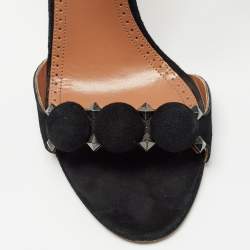 Alaia Black Suede Bombe Ankle Strap Sandals Size 39
