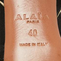 Pre Owned Alaia Black Suede Studded Ankle Strap Sandals Size 40