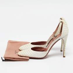 Alaia Cream Python Ankle Strap Pumps Size 39