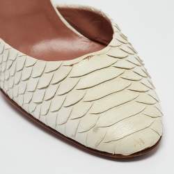 Alaia Cream Python Ankle Strap Pumps Size 39