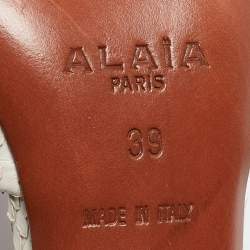 Alaia Cream Python Ankle Strap Pumps Size 39