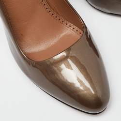 Alaia Brown Patent Leather Wedge Pumps Size 38.5
