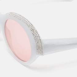 Alain Mikli x Alexandre Vauthier Light Blur/Pink Roselyn Crystals Round Sunglasses