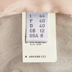 Pre Owned Alberta Ferretti Pink Linen & Silk Pleated Sleeveless Dress M