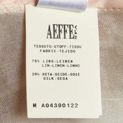 Pre Owned Alberta Ferretti Pink Linen & Silk Pleated Sleeveless Dress M