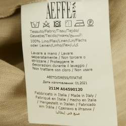 Pre Owned Alberta Ferretti Beige Linen Short Dress M