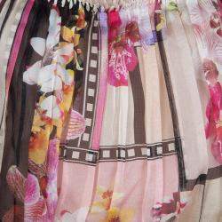 Pre Owned Alberta Ferretti Multicolor Floral Print Pleated Sleeveless Cross Back Dress L