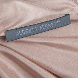 Pre Owned Alberta Ferretti Multicolor Floral Print Pleated Sleeveless Cross Back Dress L