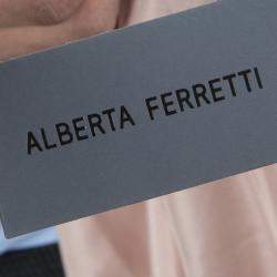 Pre Owned Alberta Ferretti Multicolor Floral Print Pleated Sleeveless Cross Back Dress L