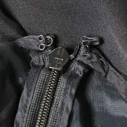 Pre Owned Alberta Ferretti Black Silk Draped Detail Maxi Skirt M