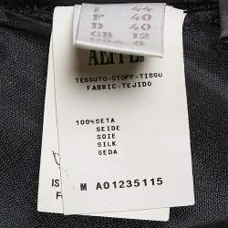 Pre Owned Alberta Ferretti Black Silk Draped Detail Maxi Skirt M