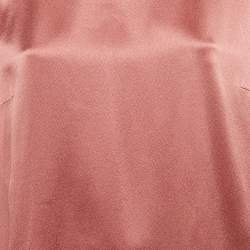 Pre Owned Alberta Ferretti Onion Pink Silk Satin & Chiffon Tie Detail Top L