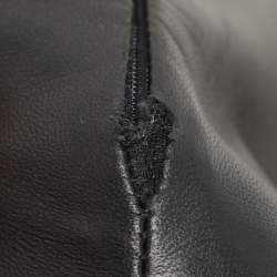 Pre Owned Alberta Ferretti Black Leather Midi Dress M