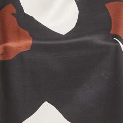 Pre Owned Alberta Ferretti Navy Blue Printed Silk Blouse S