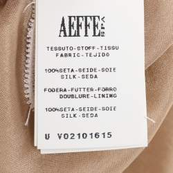 Pre Owned Alberta Ferreti Beige Chiffon Braided Crystal Embellishment Halter Neck Top M