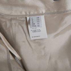 Alberta Ferretti Beige Slub Cotton and Silk Draped Asymmetric Pencil Skirt L