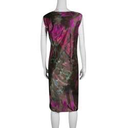 Alberta Ferretti Multicolor Printed Draped Sleeveless Dress M