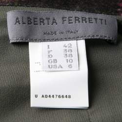 Alberta Ferretti Multicolor Printed Draped Sleeveless Dress M