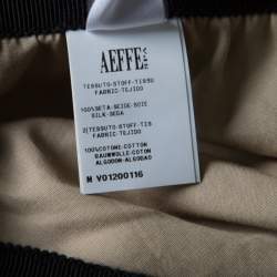 Pre Owned Alberta Ferretti Brown Silk Colorblock Lace Panel Detail Gathered Skirt L