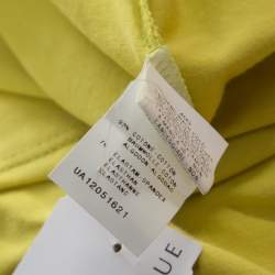 Alberta Ferretti Yellow Paisley Printed Cotton Sequin Detail Top L 