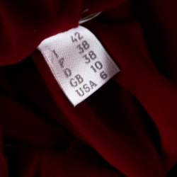 Alberta Ferretti Red Silk Jersey Asymmetric Batwing Sleeve Dress M 