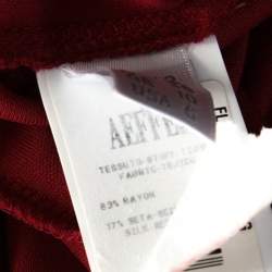 Alberta Ferretti Red Silk Jersey Asymmetric Batwing Sleeve Dress M 