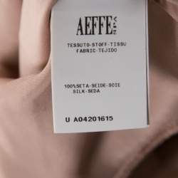 Pre Owned Alberta Ferretti Blush Pink Silk Chiffon Lace Detail Dress L