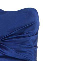 Pre Owned Alberta Ferretti Blue Strapless Fishtail Gown L