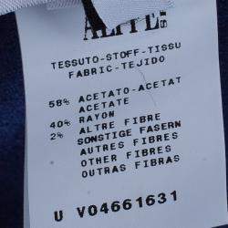 Pre Owned Alberta Ferretti Blue Strapless Fishtail Gown L