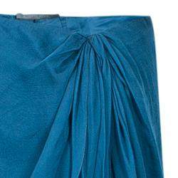 Pre Owned Alberta Ferretti Blue Silk Chiffon Maxi Skirt M
