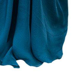 Pre Owned Alberta Ferretti Blue Silk Chiffon Maxi Skirt M
