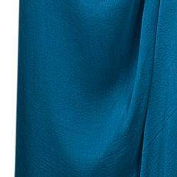 Pre Owned Alberta Ferretti Blue Silk Chiffon Maxi Skirt M