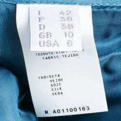 Pre Owned Alberta Ferretti Blue Silk Chiffon Maxi Skirt M