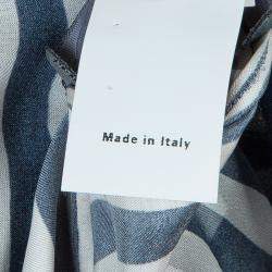 Alberta Ferretti Multicolor Print Sheer Sleeve Silk Blouse M