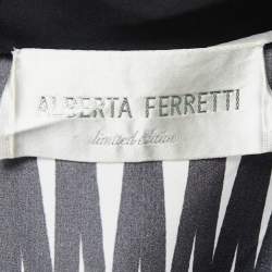 Alberta Ferretti Black/White Abstract Printed Silk Shirt M