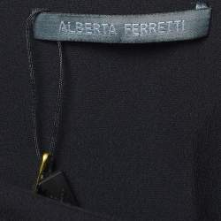 Alberta Ferretti Black Silk Draped Detail Pencil Skirt S