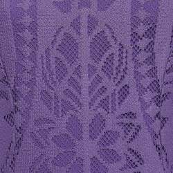 Alberta Ferretti Purple Patterned Lace Maxi Dress S