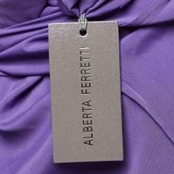 Alberta Ferretti Purple Patterned Lace Maxi Dress S