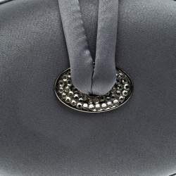 Pre Owned Alberta Ferretti Grey Satin Clutch