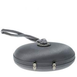 Pre Owned Alberta Ferretti Grey Satin Clutch