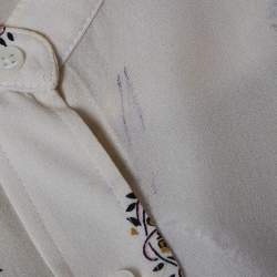 Pre Owned A.L.C Cream Floral Print Silk Julie Blouse S