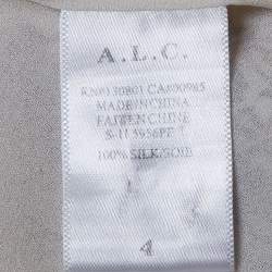 Pre Owned A.L.C Cream Floral Print Silk Julie Blouse S