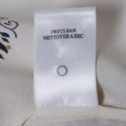 Pre Owned A.L.C Cream Floral Print Silk Julie Blouse S